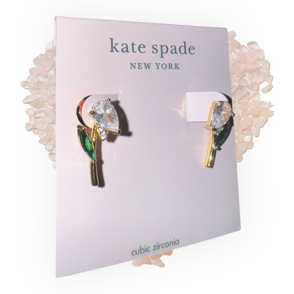 Kate Spade NWT Gold and Green Earrings - Picture 4 of 6